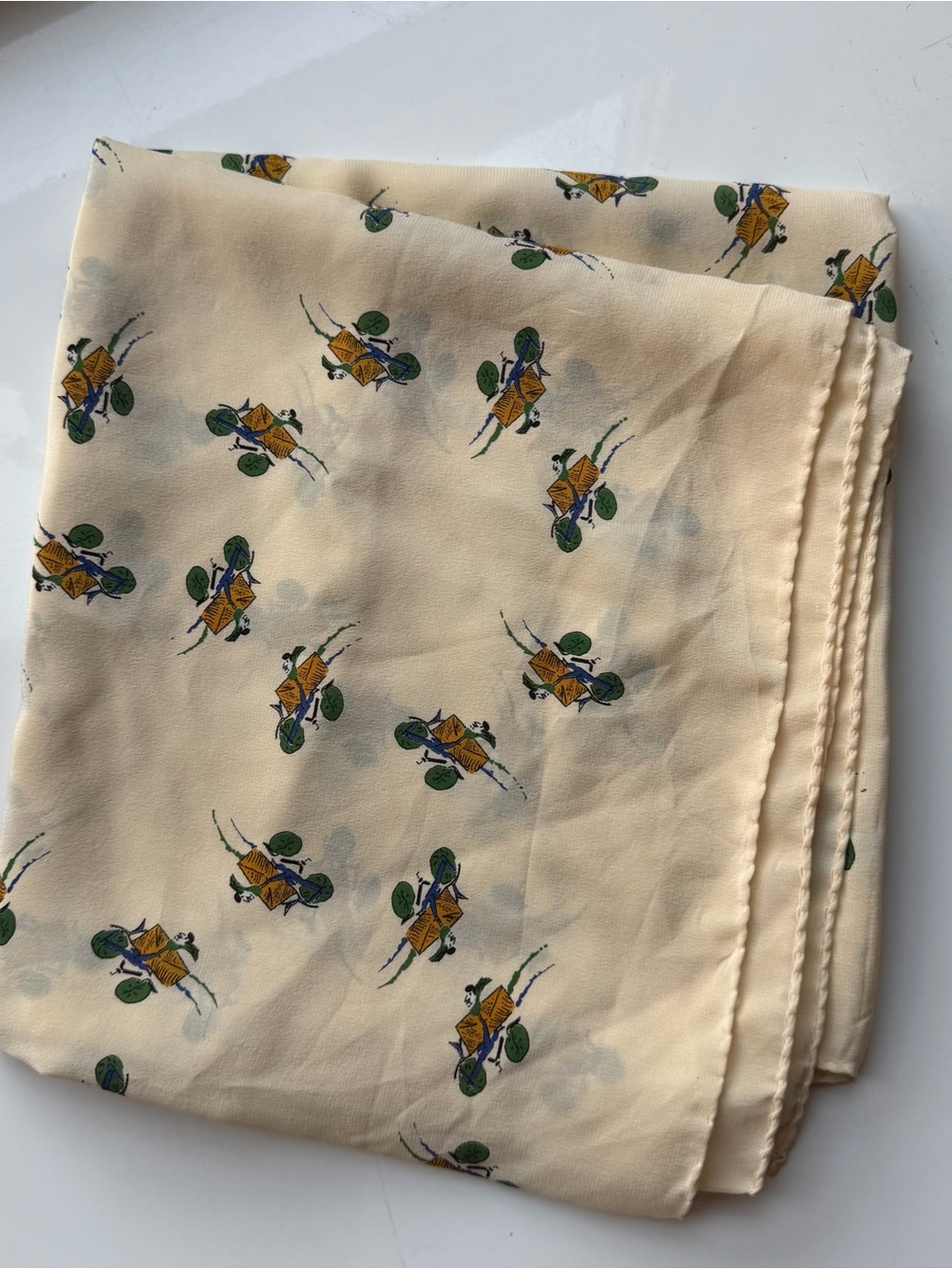 Jumbo square silk scarf with bicycles